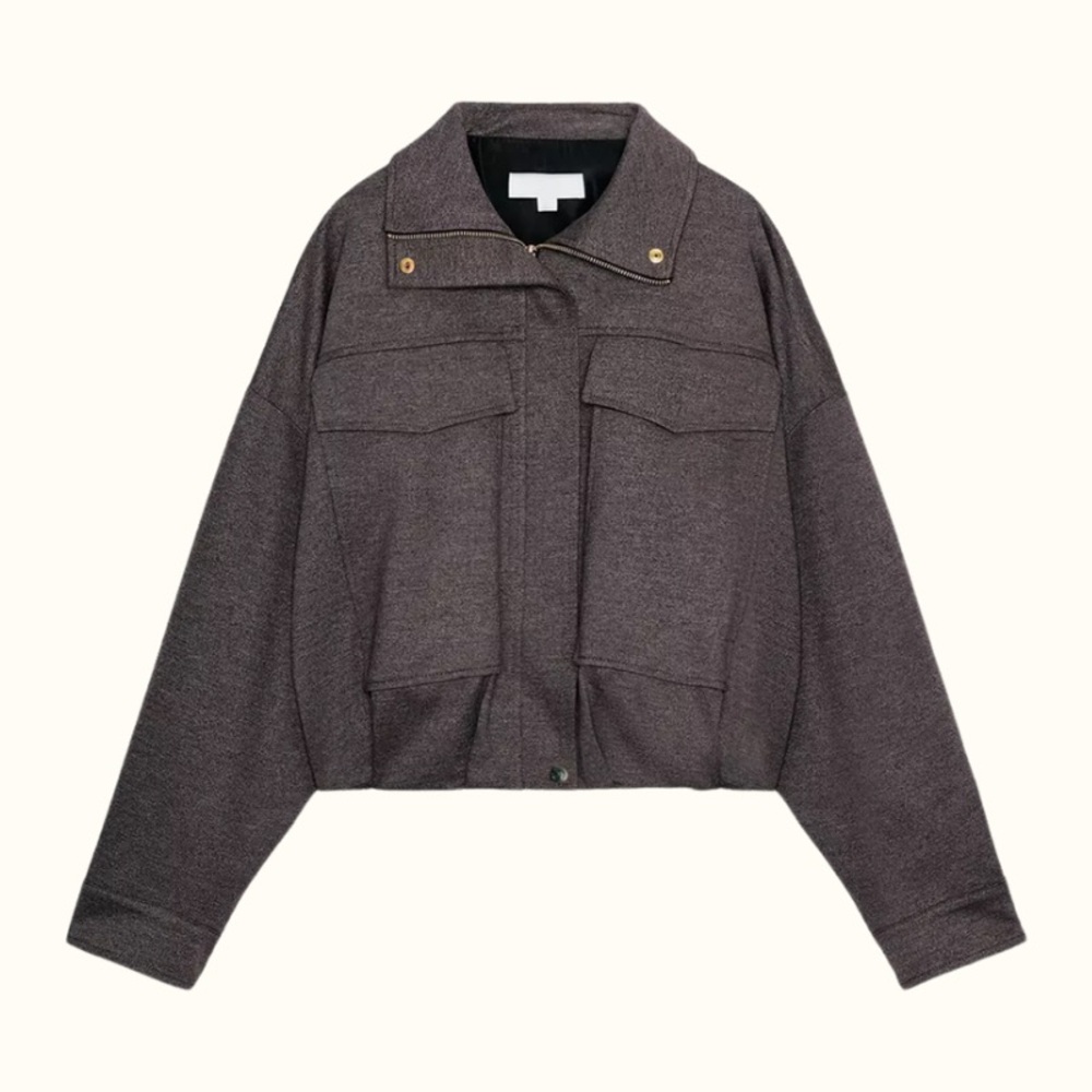Zara High Collar Bomber Jacket